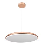 GloboStar® BARON 61256 Κρεμαστή Πλαφονιέρα Οροφής LED CCT 24W 2880lm 120° AC 220-240V - Εναλλαγή Φωτισμού μέσω Διακόπτη On/Off All In One Ψυχρό 6000k+Φυσικό 4500k+Θερμό 2700k Φ40 x Υ10cm - Ροζ Χρυσό - 3 Years Warranty