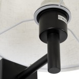 GloboStar® ROULETTE-R 61379 Μοντέρνο Φωτιστικό Τοίχου - Απλίκα Ξενοδοχείου Bed Side LED 3W 360lm & 1 x E27 36° & 360° AC 220-240V - Reading Up/Down Light - Φορτιστής USB 3A - Μ22 x Π23.5 x Υ37cm - Φυσικό Λευκό 4500K - Μαύρο με Μπεζ Καπέλο - Σετ 2 Τεμαχίων