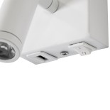 GLOBOSTAR® ROULETTE-R 61380 Μοντέρνο Φωτιστικό Τοίχου - Απλίκα Ξενοδοχείου Reading Light με Φορτιστή USB 3A & Ντουί 1 x E27 LED 3W 360lm 36° & 360° AC 220-240V IP20 Φυσικό Λευκό 4500K - Bridgelux COB Chip & TÜV SÜD Driver - Λευκό Ματ & Μπεζ - Μ22 x Π23.5 