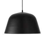 GloboStar® UPVALE 01281 Μοντέρνο Κρεμαστό Φωτιστικό Οροφής Μονόφωτο 1 x E27 Μαύρο Μεταλλικό Καμπάνα Φ40 x Y24cm