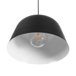 GloboStar® UPVALE 01281 Μοντέρνο Κρεμαστό Φωτιστικό Οροφής Μονόφωτο 1 x E27 Μαύρο Μεταλλικό Καμπάνα Φ40 x Y24cm