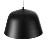 GloboStar® UPVALE 01281 Μοντέρνο Κρεμαστό Φωτιστικό Οροφής Μονόφωτο 1 x E27 Μαύρο Μεταλλικό Καμπάνα Φ40 x Y24cm