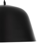 GloboStar® UPVALE 01281 Μοντέρνο Κρεμαστό Φωτιστικό Οροφής Μονόφωτο 1 x E27 Μαύρο Μεταλλικό Καμπάνα Φ40 x Y24cm
