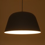 GloboStar® UPVALE 01282 Μοντέρνο Κρεμαστό Φωτιστικό Οροφής Μονόφωτο 1 x E27 Γκρί  Μεταλλικό Καμπάνα Φ40 x Y24cm
