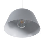 GloboStar® UPVALE 01282 Μοντέρνο Κρεμαστό Φωτιστικό Οροφής Μονόφωτο 1 x E27 Γκρί  Μεταλλικό Καμπάνα Φ40 x Y24cm
