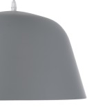 GloboStar® UPVALE 01282 Μοντέρνο Κρεμαστό Φωτιστικό Οροφής Μονόφωτο 1 x E27 Γκρί  Μεταλλικό Καμπάνα Φ40 x Y24cm