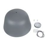 GloboStar® UPVALE 01282 Μοντέρνο Κρεμαστό Φωτιστικό Οροφής Μονόφωτο 1 x E27 Γκρί  Μεταλλικό Καμπάνα Φ40 x Y24cm