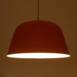 GloboStar® UPVALE 01283 Μοντέρνο Κρεμαστό Φωτιστικό Οροφής Μονόφωτο 1 x E27 Πορτοκαλί Μεταλλικό Καμπάνα Φ40 x Y24cm
