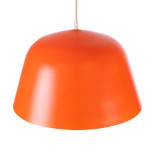 GloboStar® UPVALE 01283 Μοντέρνο Κρεμαστό Φωτιστικό Οροφής Μονόφωτο 1 x E27 Πορτοκαλί Μεταλλικό Καμπάνα Φ40 x Y24cm