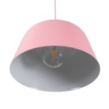 GloboStar® UPVALE 01284 Μοντέρνο Κρεμαστό Φωτιστικό Οροφής Μονόφωτο Ροζ Μεταλλικό Καμπάνα Φ40 x Y24cm