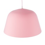 GloboStar® UPVALE 01284 Μοντέρνο Κρεμαστό Φωτιστικό Οροφής Μονόφωτο Ροζ Μεταλλικό Καμπάνα Φ40 x Y24cm