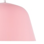 GloboStar® UPVALE 01284 Μοντέρνο Κρεμαστό Φωτιστικό Οροφής Μονόφωτο Ροζ Μεταλλικό Καμπάνα Φ40 x Y24cm