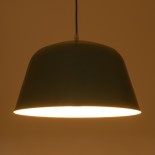 GloboStar® UPVALE 01285 Μοντέρνο Κρεμαστό Φωτιστικό Καμπάνα Μονόφωτο 1 x E27 IP20 Τιρκουάζ & Λευκό Μέταλλο - Μ40 x Π40 x Υ24cm