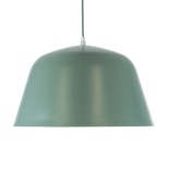 GloboStar® UPVALE 01285 Μοντέρνο Κρεμαστό Φωτιστικό Καμπάνα Μονόφωτο 1 x E27 IP20 Τιρκουάζ & Λευκό Μέταλλο - Μ40 x Π40 x Υ24cm