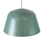 GloboStar® UPVALE 01285 Μοντέρνο Κρεμαστό Φωτιστικό Καμπάνα Μονόφωτο 1 x E27 IP20 Τιρκουάζ & Λευκό Μέταλλο - Μ40 x Π40 x Υ24cm