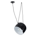 GloboStar® JASPER 01373 Μοντέρνο Κρεμαστό Φωτιστικό Καμπάνα Μονόφωτο 1 x E27 IP20 Μαύρο & Λευκό Μέταλλο - Μ26.5 x Π26.5 x Υ20.5cm