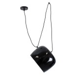 GloboStar® JASPER 01373 Μοντέρνο Κρεμαστό Φωτιστικό Καμπάνα Μονόφωτο 1 x E27 IP20 Μαύρο & Λευκό Μέταλλο - Μ26.5 x Π26.5 x Υ20.5cm