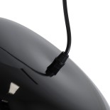 GloboStar® JASPER 01373 Μοντέρνο Κρεμαστό Φωτιστικό Καμπάνα Μονόφωτο 1 x E27 IP20 Μαύρο & Λευκό Μέταλλο - Μ26.5 x Π26.5 x Υ20.5cm