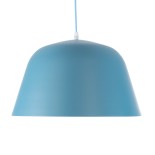 GloboStar® UPVALE 01286 Μοντέρνο Κρεμαστό Φωτιστικό Καμπάνα Μονόφωτο 1 x E27 IP20 Μπλε & Λευκό Μέταλλο - Μ40 x Π40 x Υ24cm
