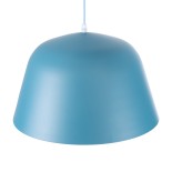 GloboStar® UPVALE 01286 Μοντέρνο Κρεμαστό Φωτιστικό Καμπάνα Μονόφωτο 1 x E27 IP20 Μπλε & Λευκό Μέταλλο - Μ40 x Π40 x Υ24cm