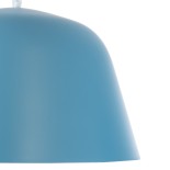 GloboStar® UPVALE 01286 Μοντέρνο Κρεμαστό Φωτιστικό Καμπάνα Μονόφωτο 1 x E27 IP20 Μπλε & Λευκό Μέταλλο - Μ40 x Π40 x Υ24cm