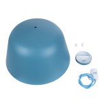 GloboStar® UPVALE 01286 Μοντέρνο Κρεμαστό Φωτιστικό Καμπάνα Μονόφωτο 1 x E27 IP20 Μπλε & Λευκό Μέταλλο - Μ40 x Π40 x Υ24cm