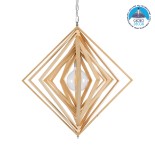 GLOBOSTAR® OCTAVE 01431 Μοντέρνο Κρεμαστό Φωτιστικό Οροφής με Ντουί 1 x E27 AC 220-240V IP20 - Μπεζ - Μ64 x Π64 x Y66cm