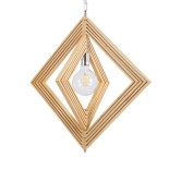 GLOBOSTAR® OCTAVE 01431 Μοντέρνο Κρεμαστό Φωτιστικό Οροφής με Ντουί 1 x E27 AC 220-240V IP20 - Μπεζ - Μ64 x Π64 x Y66cm