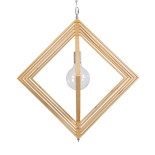 GLOBOSTAR® OCTAVE 01431 Μοντέρνο Κρεμαστό Φωτιστικό Οροφής με Ντουί 1 x E27 AC 220-240V IP20 - Μπεζ - Μ64 x Π64 x Y66cm