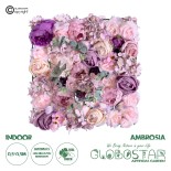 GloboStar® Artificial Garden AMBROSIA 20265 Τεχνητό Διακοσμητικό Πάνελ Λουλουδιών - Κάθετος Κήπος σύνθεση Αμβροσία Μ50 x Π50 x Υ9cm 