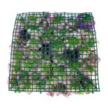 GloboStar® Artificial Garden AMBROSIA 20265 Τεχνητό Διακοσμητικό Πάνελ Λουλουδιών - Κάθετος Κήπος σύνθεση Αμβροσία Μ50 x Π50 x Υ9cm 