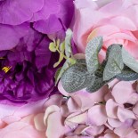 GloboStar® Artificial Garden AMBROSIA 20265 Τεχνητό Διακοσμητικό Πάνελ Λουλουδιών - Κάθετος Κήπος σύνθεση Αμβροσία Μ50 x Π50 x Υ9cm 