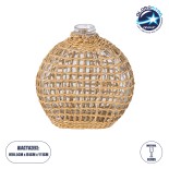 GloboStar® MANDY 35624 Διακοσμητικό Βάζο Γυάλινο Διάφανο με Μπαμπού Μ10.5 x Π4 x Υ11cm