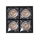 GLOBOSTAR® LUMINAR 60332 Downlight Σποτ LED 14W 1960lm 36° AC 220-240V IP20 Φυσικό Λευκό 4500K - Osram SMD Chip & TÜV SÜD Driver - Μαύρο Ματ - Μ8.2 x Π8.2 x Υ6.6cm - 5 Χρόνια Εγγύηση