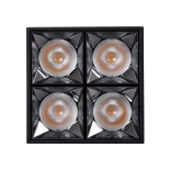 GLOBOSTAR® LUMINAR 60333 Downlight Σποτ LED 14W 1890lm 36° AC 220-240V IP20 Θερμό Λευκό 2700K - Osram SMD Chip & TÜV SÜD Driver - Μαύρο Ματ - Μ8.2 x Π8.2 x Υ6.6cm - 5 Χρόνια Εγγύηση
