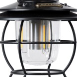 GloboStar® 85695 Αυτόνομο Φανάρι Camping LED 4W USB 2.0 με Επαναφορτιζόμενη Μπαταρία 1 x 18650 2000mAh Li-ion Power Bank IP20 Dimmable Μαύρο με Διάφανο Γυαλί CCT Εναλλαγή Φωτισμού μέσω On/Off All In One Ψυχρό 6000K+Φυσικό 4500K+Θερμό 2700K Φ13.5 x Υ17.5cm