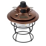 GloboStar® 85697 Αυτόνομο Φανάρι Camping LED 4W USB 2.0 με Επαναφορτιζόμενη Μπαταρία 1 x 18650 2000mAh Li-ion Power Bank IP20 Dimmable Καφέ με Διάφανο Γυαλί CCT Εναλλαγή Φωτισμού μέσω On/Off All In One Ψυχρό 6000K+Φυσικό 4500K+Θερμό 2700K Φ13.5 x Υ17.5cm