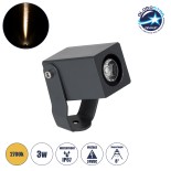 GLOBOSTAR® TREELIGHT-TREEMARO 90472 Σποτ Φωτισμού για Φυτά - Δέντρα LED 3W 330lm 8° DC 24V Αδιάβροχο IP67 Θερμό Λευκό 2700K Dimmable - Γκρι Ανθρακί - Μ3.5 x Π6.4 x Υ10cm - 3 Χρόνια Εγγύηση