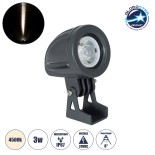 GloboStar® TREELIGHT-TREEDITA 90475 Σποτ Φωτισμού Ειδικό για Φυτά - Δέντρα LED 3W 345lm 8° DC 24V Αδιάβροχο IP67 Μ5.7 x Π6.5 x Υ9.8cm Φυσικό Λευκό 4500K - Γκρι Ανθρακί - 3 Years Warranty