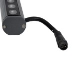GLOBOSTAR® WASHER-STELLAR 90577 Μπάρα Φωτισμού Wall Washer LED 12W 1020lm 30° DC 24V Αδιάβροχο IP67 Πολύχρωμο RGBW Dimmable DMX512 - Γκρι Ανθρακί - Μ100 x Π3.2 x Υ3cm - 3 Χρόνια Εγγύηση