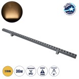 GloboStar® WASHER-PANDA 90583 Μπάρα Φωτισμού Ultra Slim Wall Washer LED 36W 3240lm 15° DC 24V Αδιάβροχο IP67 Μ100 x Π4 x Υ3.5cm Θερμό Λευκό 2700K - Γκρι Ανθρακί - 3 Χρόνια Εγγύηση