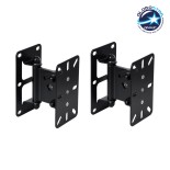 GloboStar® FDB K806-WB2 98030 Speaker Base Wall Bracket - Επιτοίχια Ρυθμιζόμενη Βάση Ηχείου για Τοποθέτηση Συστήματος Κολωνάτων Ηχείων K806 - IP20 - Μαύρο - Μ9.5 x Π11.5 x Υ16cm - Ζεύγος