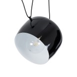 GloboStar® JASPER 01373 Μοντέρνο Κρεμαστό Φωτιστικό Καμπάνα Μονόφωτο 1 x E27 IP20 Μαύρο & Λευκό Μέταλλο - Μ26.5 x Π26.5 x Υ20.5cm