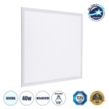 GloboStar® 60206 Χωνευτό LED Panel Milky Super Slim 60x60cm 40W 4000lm 120° CRI≥80Ra UGR<19 AC 220-240V IP20 Μ60 x Π60 x Υ1.5cm - Ψυχρό Λευκό 6000K - TÜV Certified Driver - 5 Years Warranty