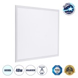 GloboStar® 60209 Χωνευτό LED Panel Milky Super Slim 60x60cm 48W 4800lm 120° CRI≥80Ra UGR<19 AC 220-240V IP20 Μ60 x Π60 x Υ1.5cm - Ψυχρό Λευκό 6000K - TÜV Certified Driver - 5 Years Warranty