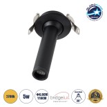 GLOBOSTAR® DALE 60371 Χωνευτό Κινούμενο Downlight Σποτ LED 5W 500lm 36° AC 220-240V IP20 Θερμό Λευκό 2700K - Bridgelux COB Chip & TÜV SÜD Driver - Μαύρο Ματ - Μ6.4 x Π6.4 x Υ10cm / Q5.5cm - 5 Χρόνια Εγγύηση