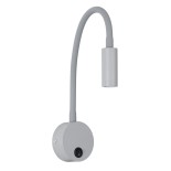 GloboStar® GOOSE 60877 Μοντέρνο Φωτιστικό Τοίχου - Απλίκα Ξενοδοχείου Bed Side LED 3W 300lm 36° AC 220-240V - Reading Light - Μ6.5 x Π15 x Υ24.5cm - Φυσικό Λευκό 4500K - Γκρι Ανθρακί - 3 Xρόνια Εγγύηση