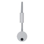 GloboStar® GOOSE 60877 Μοντέρνο Φωτιστικό Τοίχου - Απλίκα Ξενοδοχείου Bed Side LED 3W 300lm 36° AC 220-240V - Reading Light - Μ6.5 x Π15 x Υ24.5cm - Φυσικό Λευκό 4500K - Γκρι Ανθρακί - 3 Xρόνια Εγγύηση