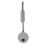 GloboStar® GOOSE 60877 Μοντέρνο Φωτιστικό Τοίχου - Απλίκα Ξενοδοχείου Bed Side LED 3W 300lm 36° AC 220-240V - Reading Light - Μ6.5 x Π15 x Υ24.5cm - Φυσικό Λευκό 4500K - Γκρι Ανθρακί - 3 Xρόνια Εγγύηση