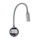 GloboStar® GOOSE 60877 Μοντέρνο Φωτιστικό Τοίχου - Απλίκα Ξενοδοχείου Bed Side LED 3W 300lm 36° AC 220-240V - Reading Light - Μ6.5 x Π15 x Υ24.5cm - Φυσικό Λευκό 4500K - Γκρι Ανθρακί - 3 Xρόνια Εγγύηση